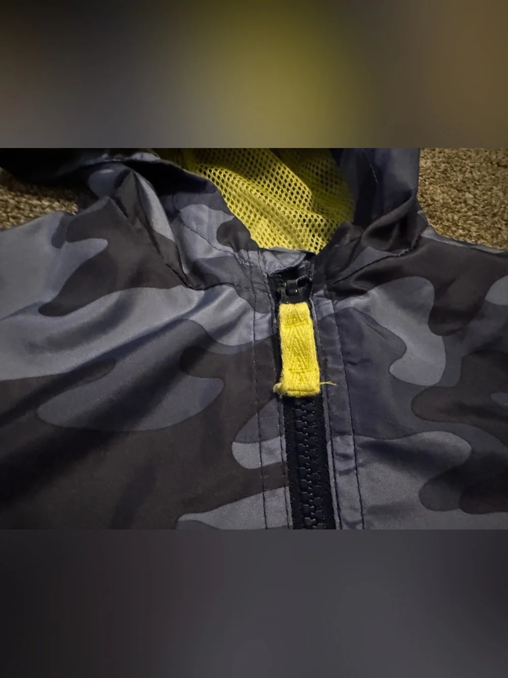 Carter’s Boys Camo Hooded Windbreaker Jacket 24 months 24m Navy Blue Camouflage